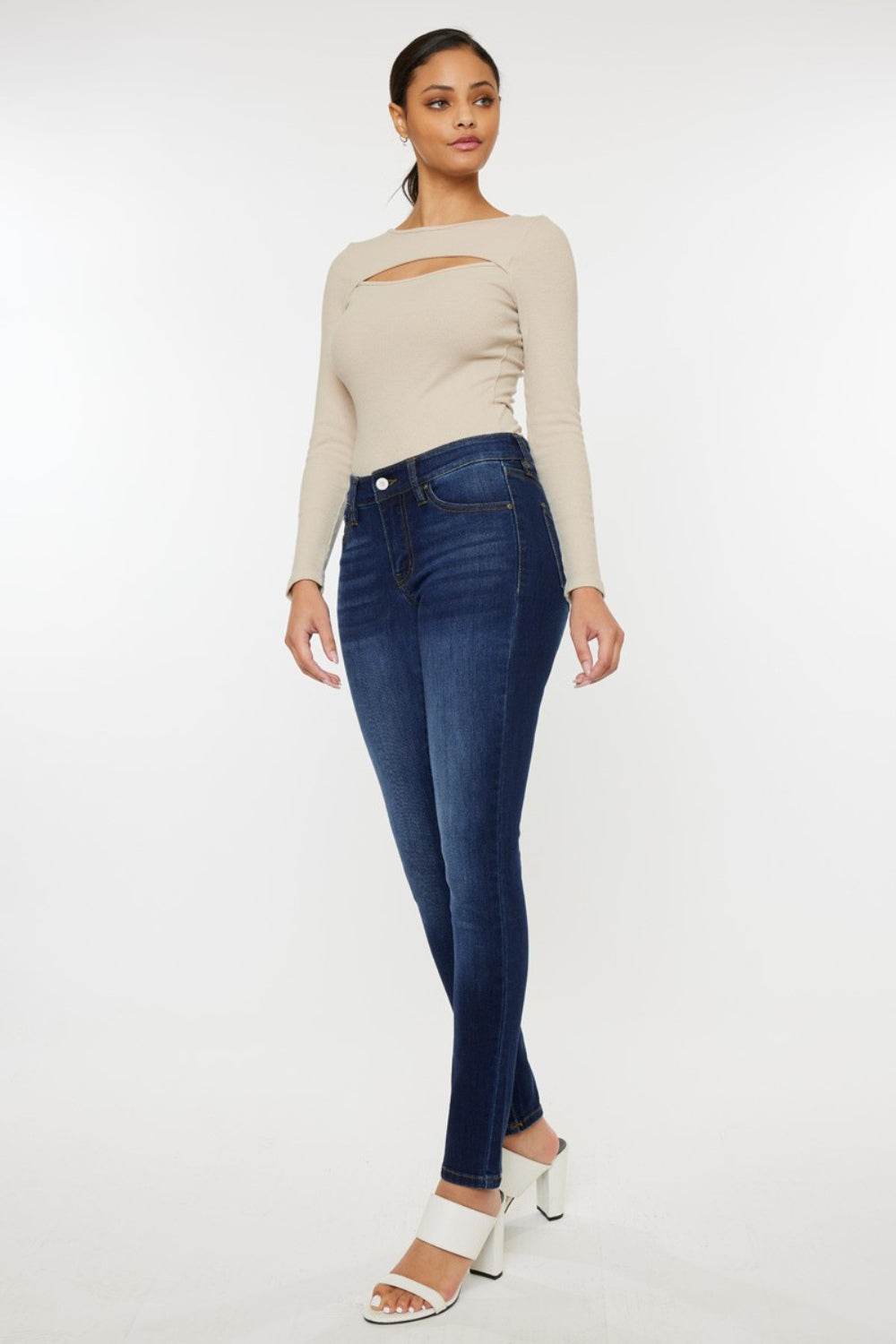 Kancan Mid Rise Gradient Skinny Jeans - DaTrendStore.Com