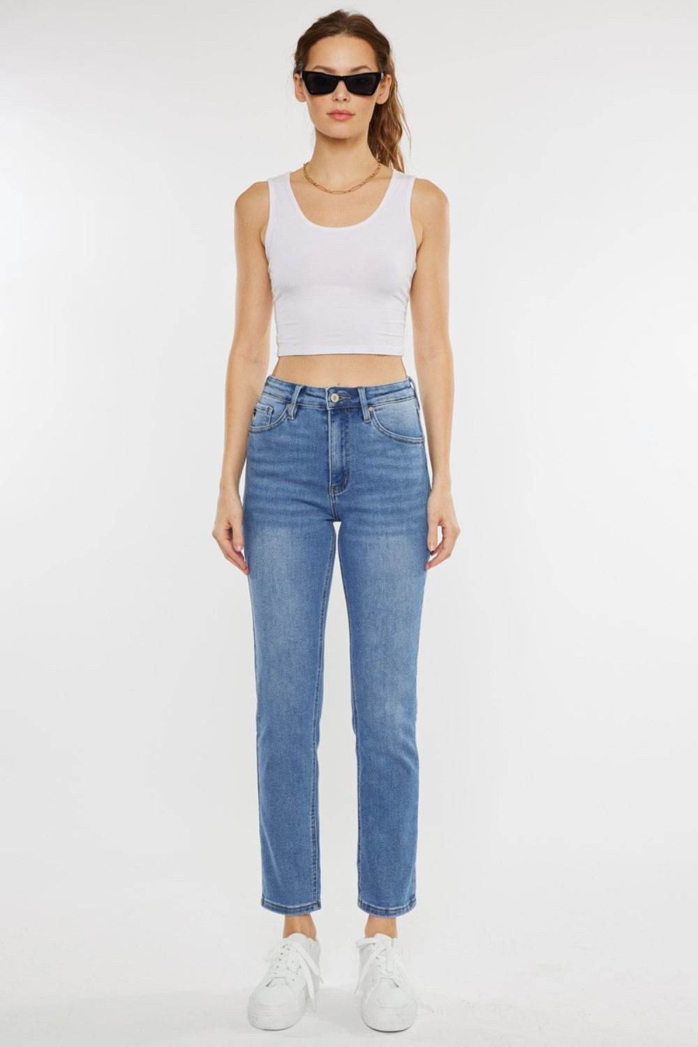 Kancan Full Size Cat's Whiskers High Waist Jeans - DaTrendStore.Com
