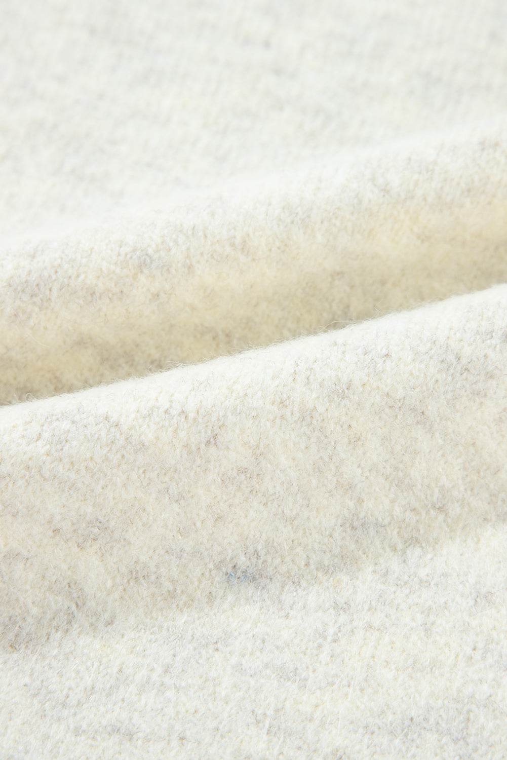 Contrast Stitch Detail Ribbed Trim Sweater - DaTrendStore.Com