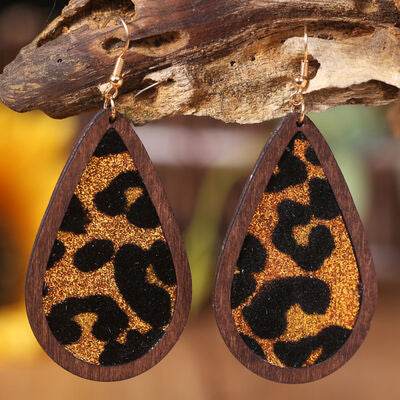 Sequin Wood Teardrop Earrings - DaTrendStore.Com