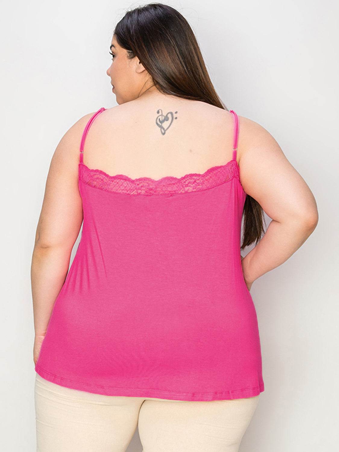 Basic Bae Full Size Lace Trim V-Neck Cami - DaTrendStore.Com