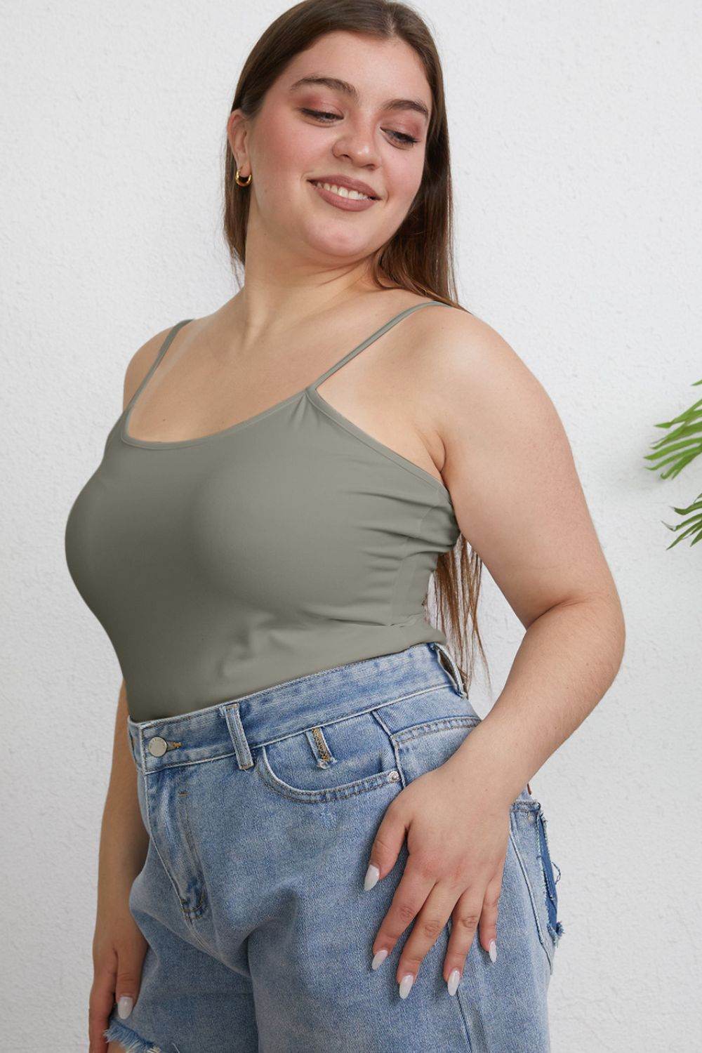 Basic Bae Full Size Round Neck Slim Cami - DaTrendStore.Com