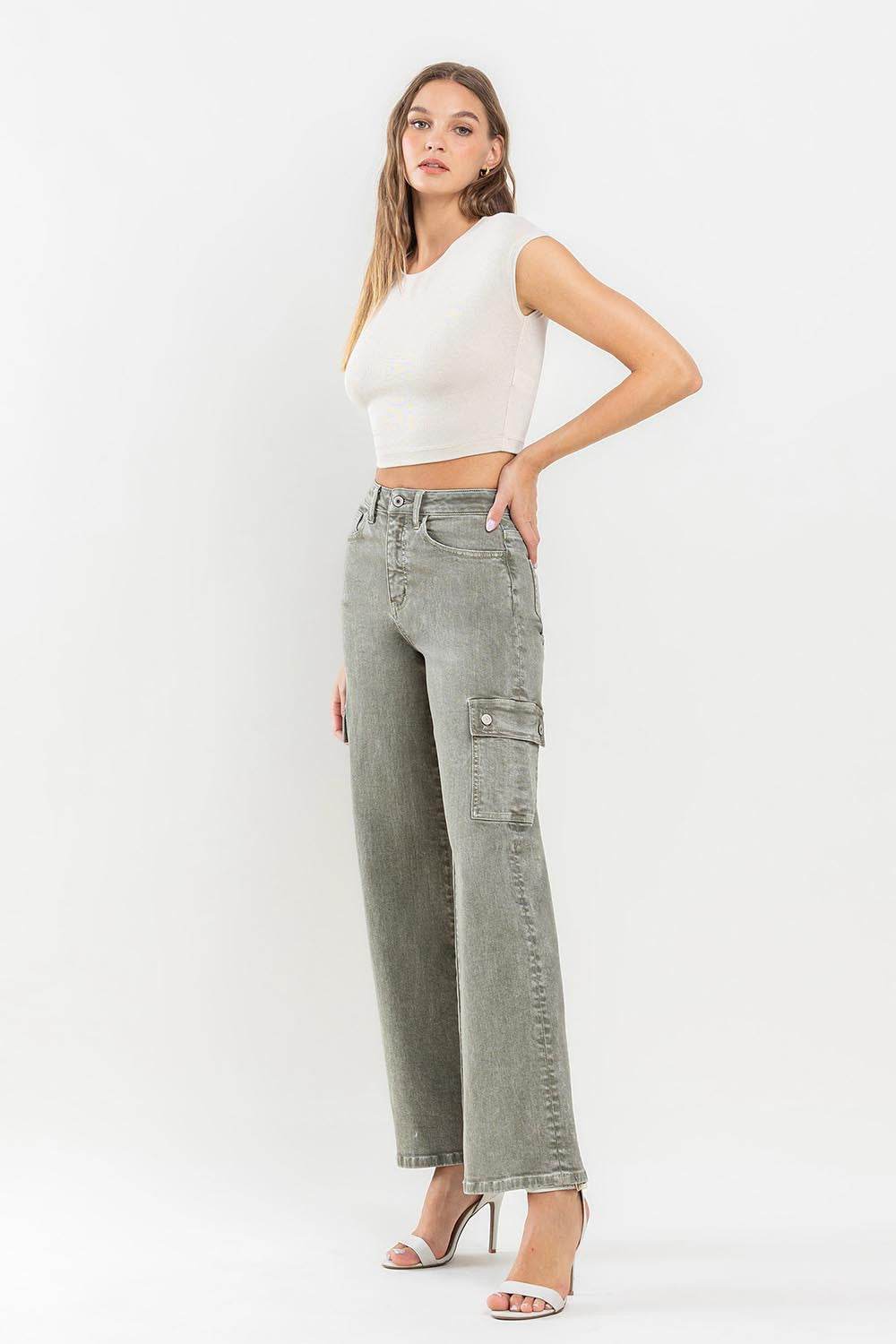 Vervet by Flying Monkey 90's Super High Rise Cargo Jeans - DaTrendStore.Com