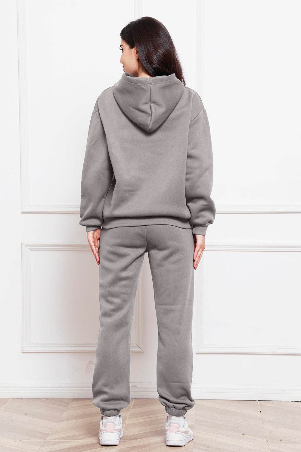 Drop Shoulder Long Sleeve Hoodie and Pants Set - DaTrendStore.Com