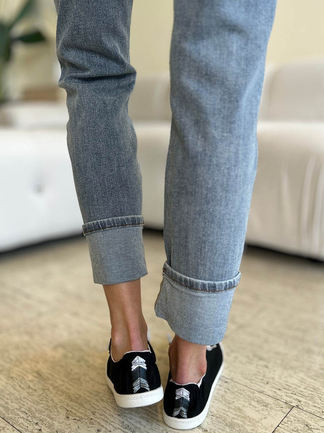 Judy Blue Full Size High Waist Cuff Hem Jeans - DaTrendStore.Com