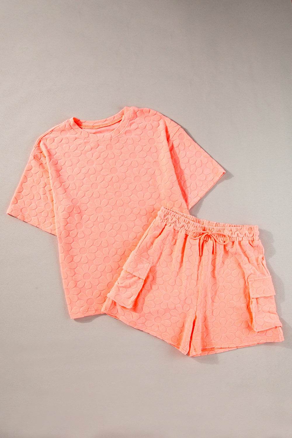 Round Neck Half Sleeve Top and Shorts Set - DaTrendStore.Com