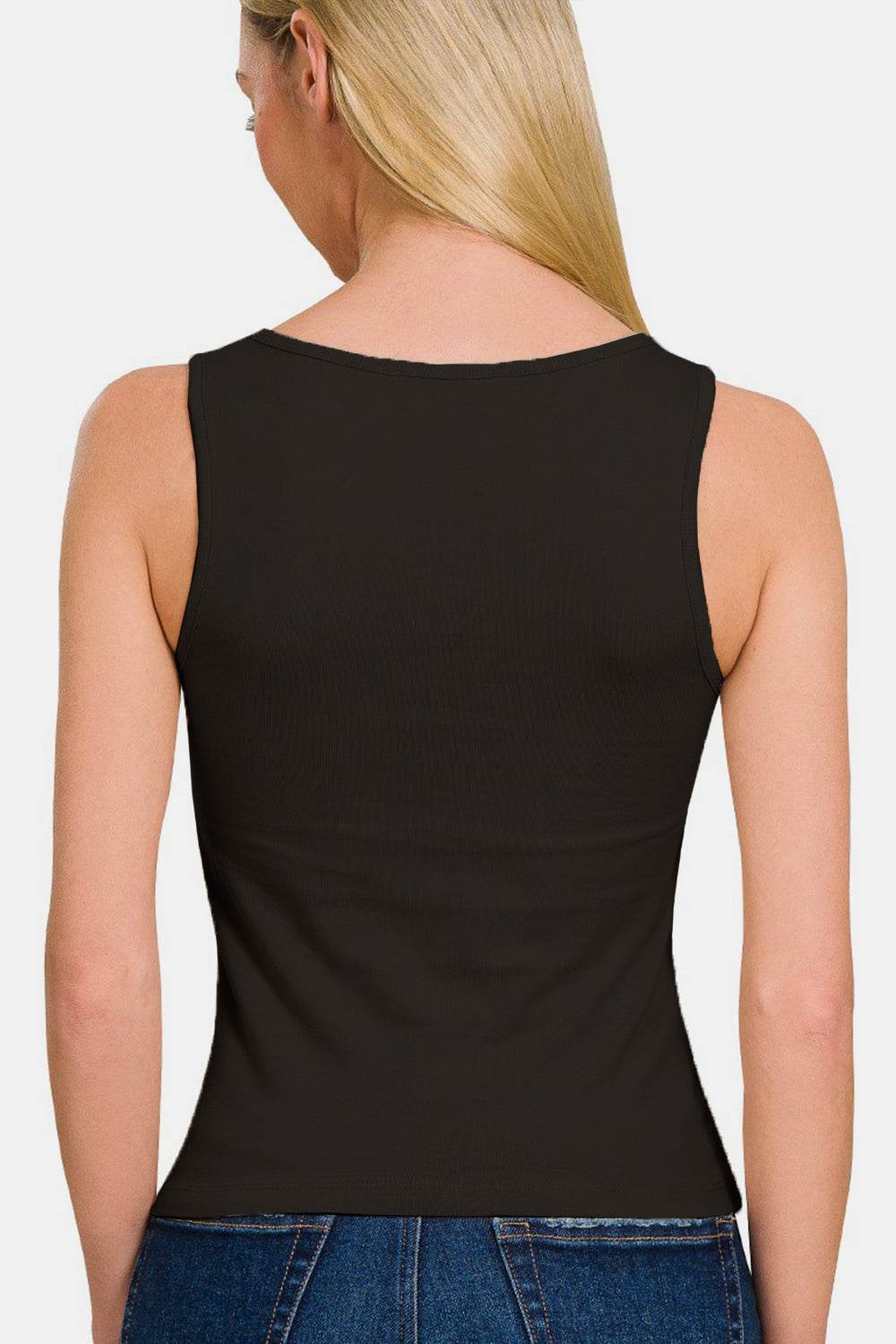 Zenana Square Neck Cropped Tank - DaTrendStore.Com