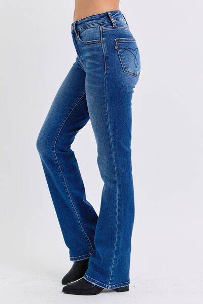 Judy Blue Full Size Run Mid-Rise Bootcut Jeans with Thermal Lining - DaTrendStore.Com