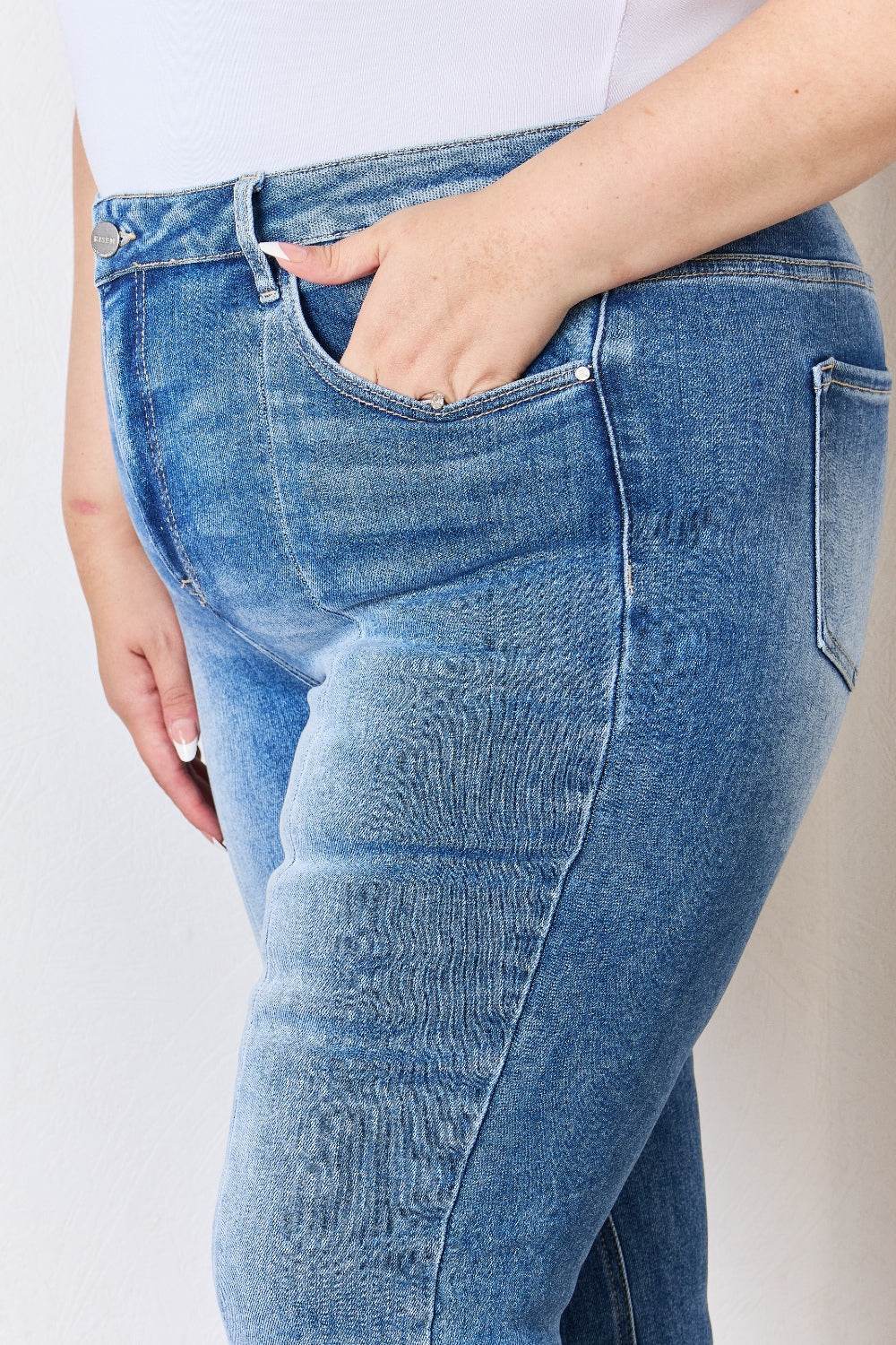 RISEN Full Size High Rise Ankle Flare Jeans - DaTrendStore.Com