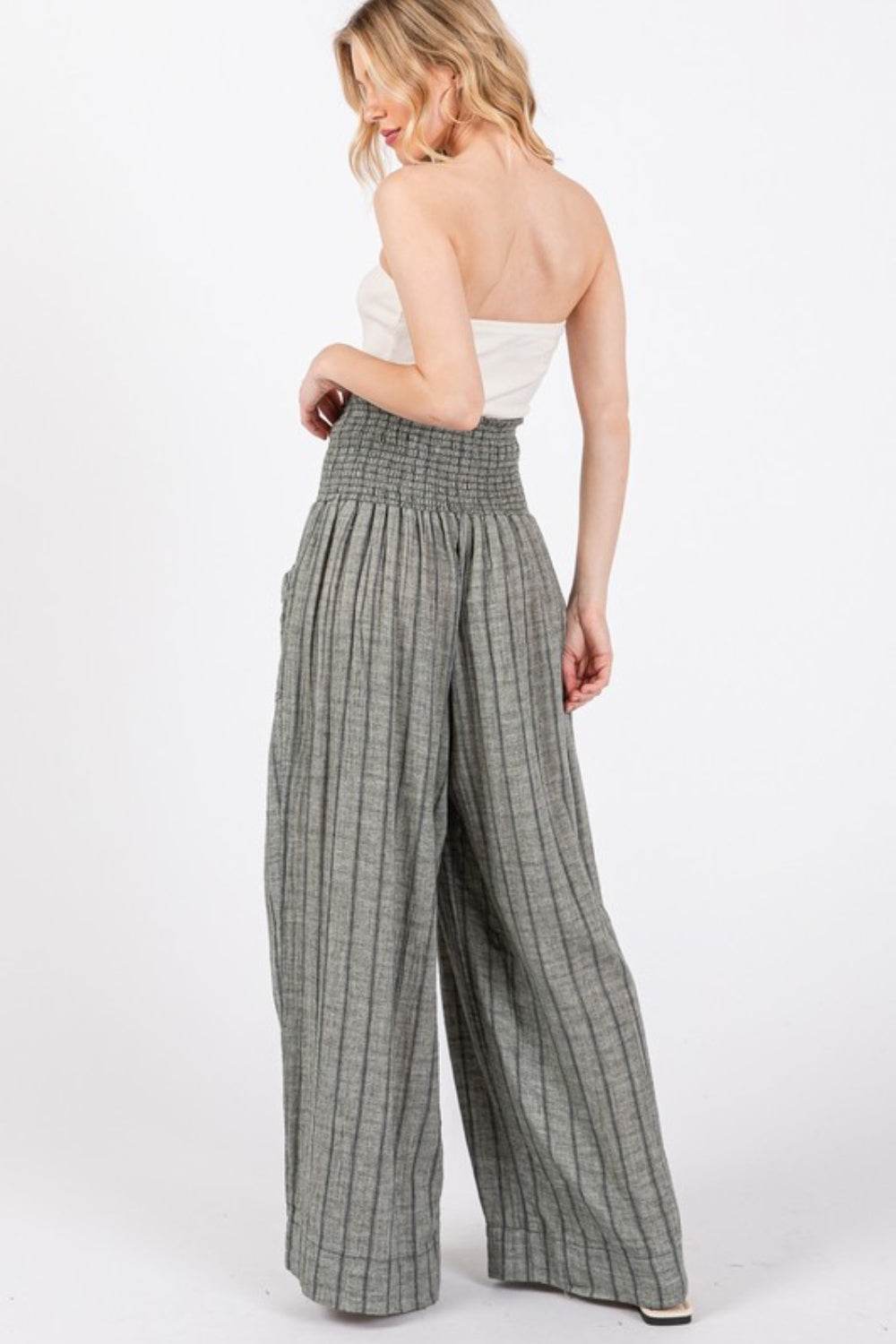 SAGE + FIG Cotton Gauze Wash Stripe Pants - DaTrendStore.Com