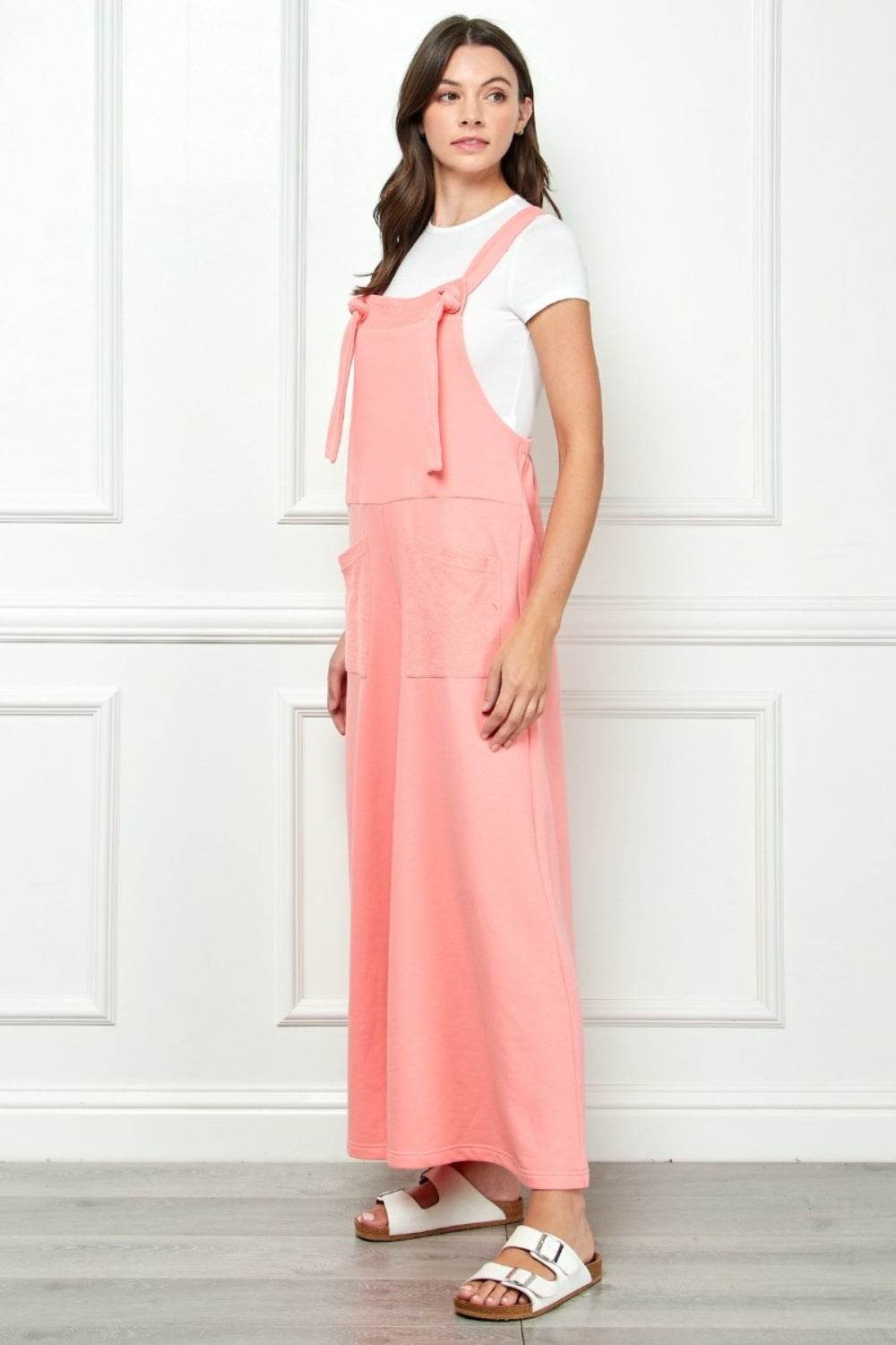 Veveret Wide Strap French Terry Overalls - DaTrendStore.Com