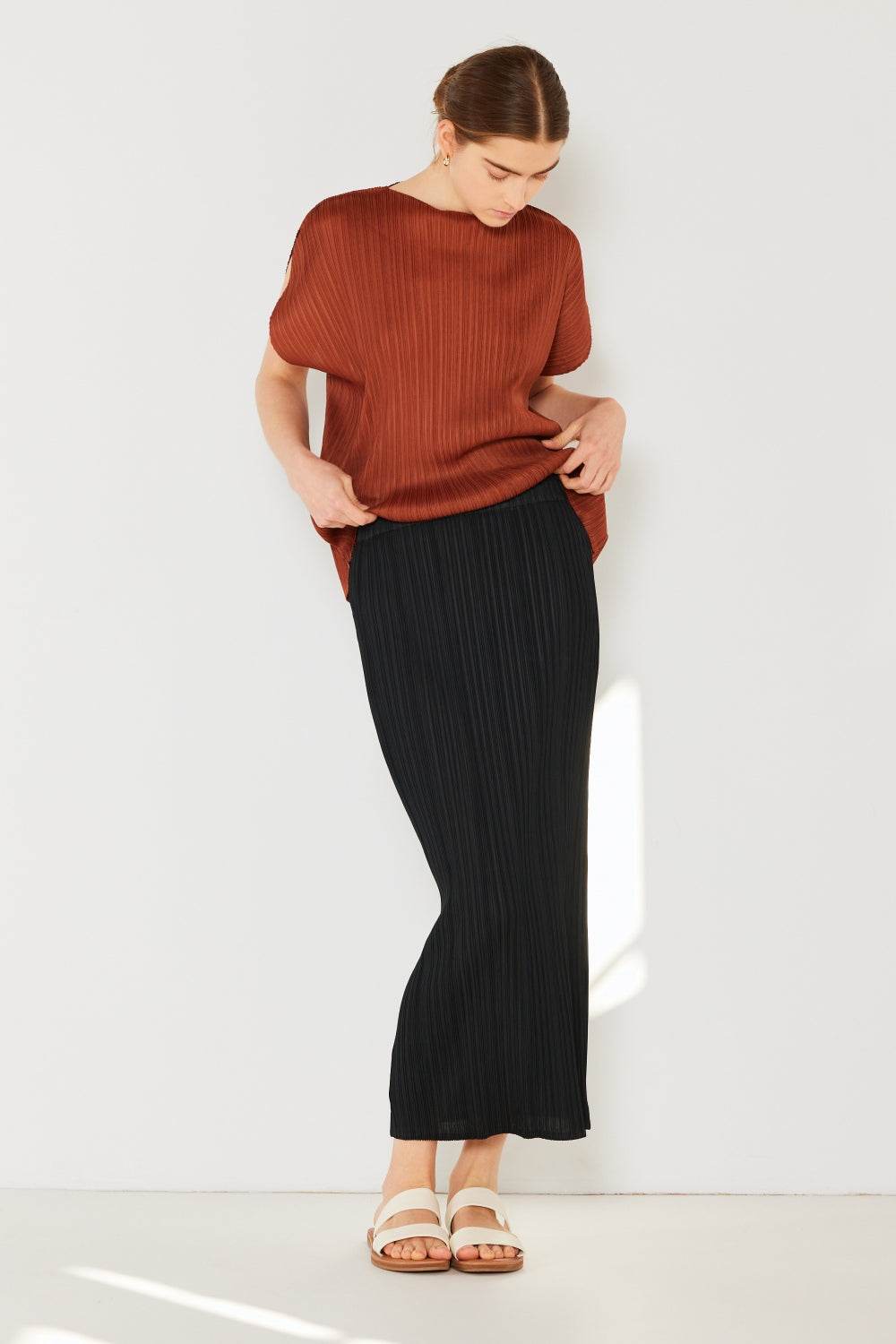 Marina West Swim Pleated Midi Pencil Skirt - DaTrendStore.Com