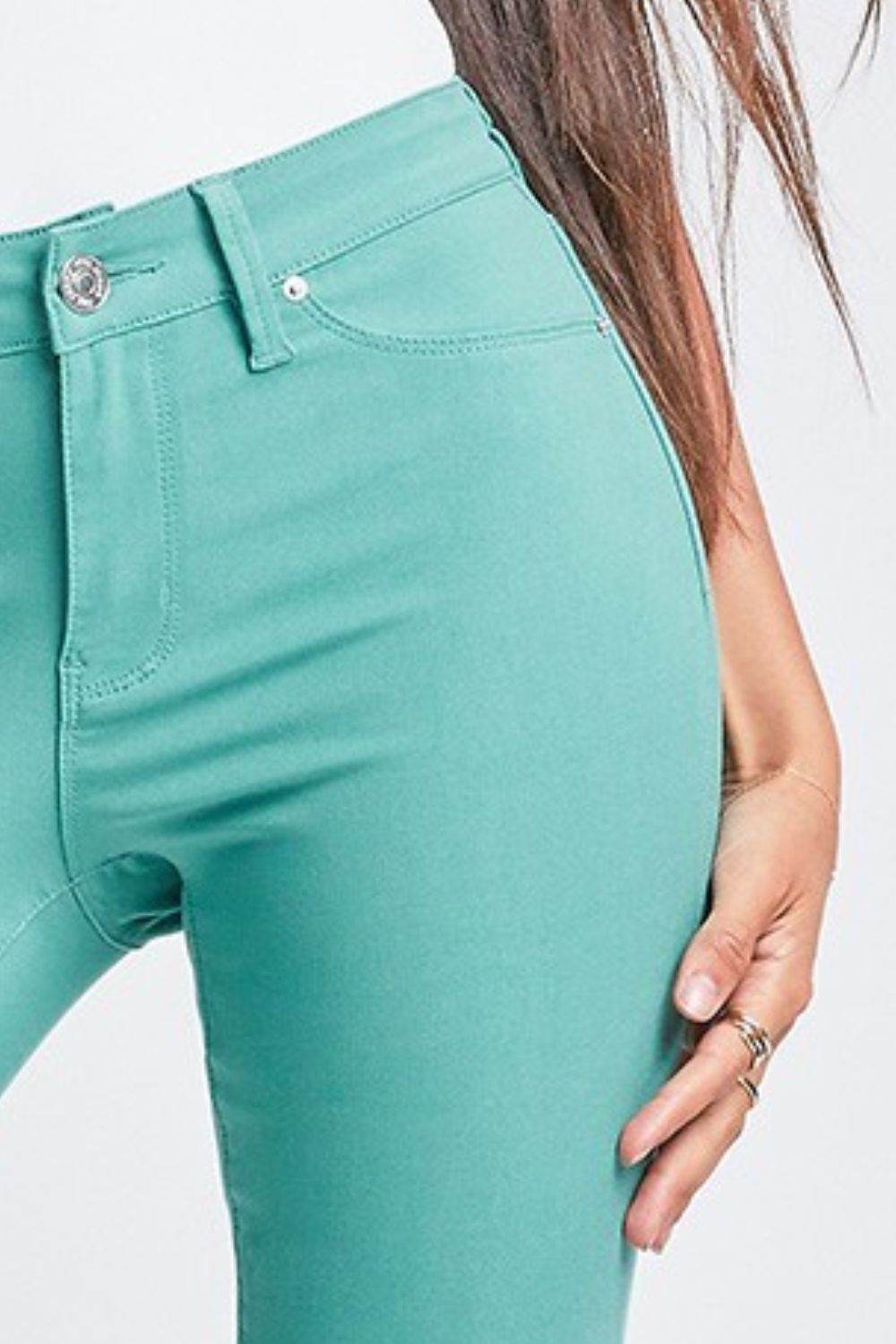 YMI Jeanswear Full Size Hyperstretch Mid-Rise Skinny Pants - DaTrendStore.Com