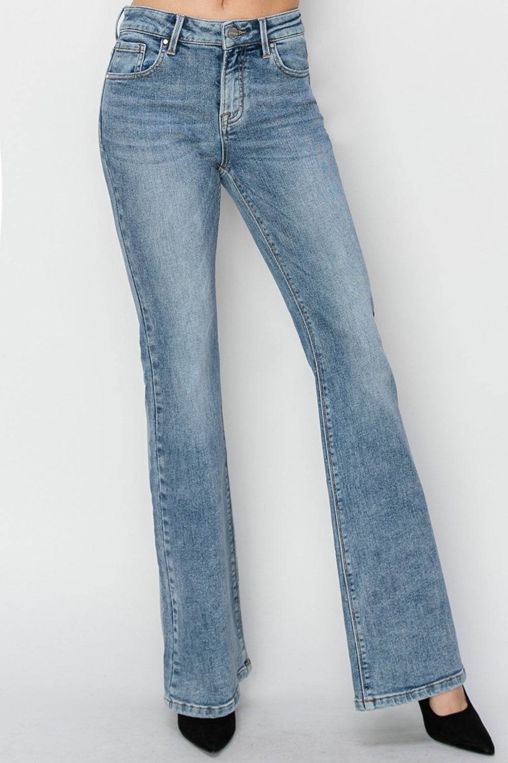 RISEN Full Size Mid Rise Bootcut Jeans - DaTrendStore.Com