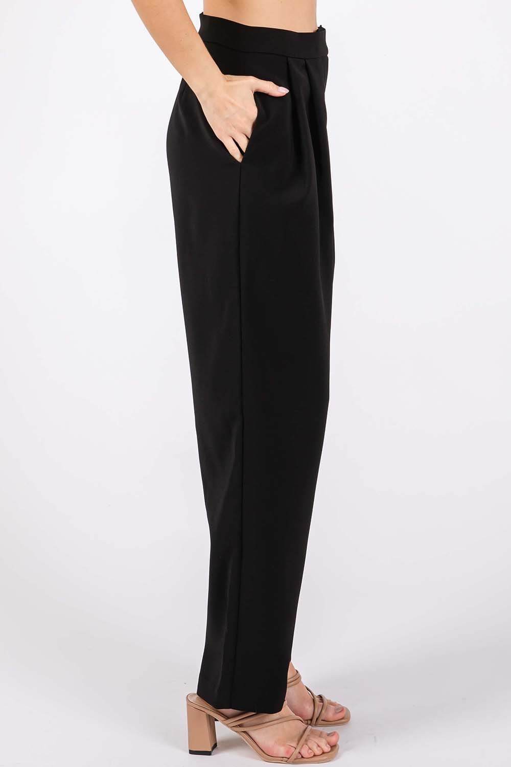 GeeGee High-Waisted Pleated Pants - DaTrendStore.Com