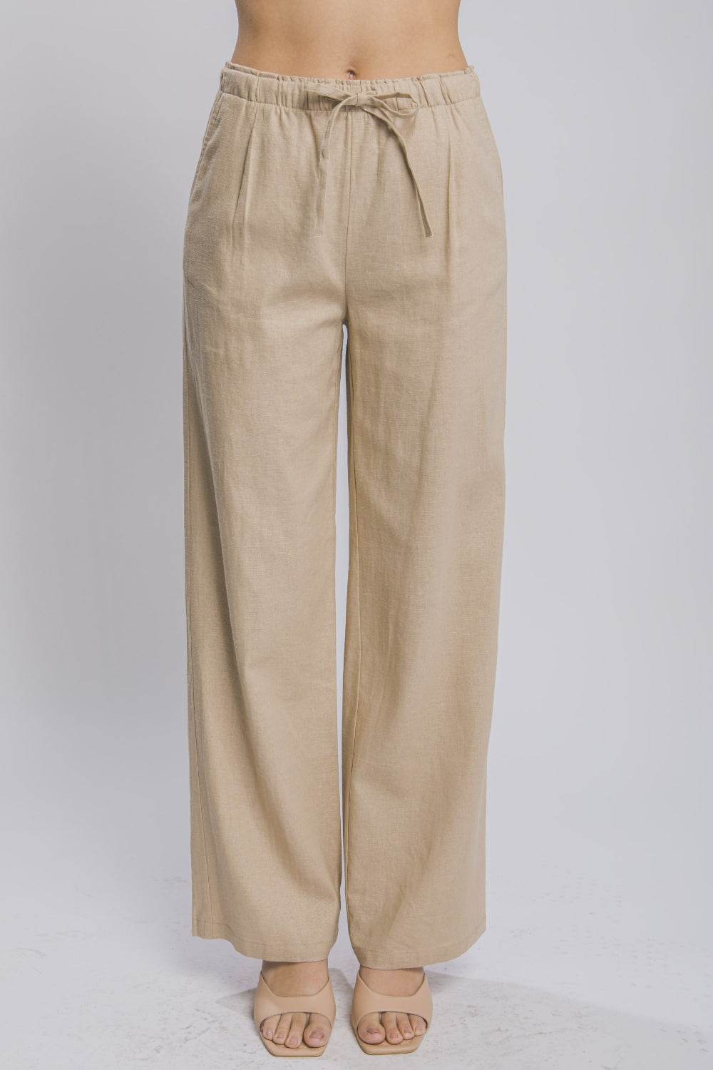 Love Tree Drawstring Wide Leg Pants with Pockets - DaTrendStore.Com