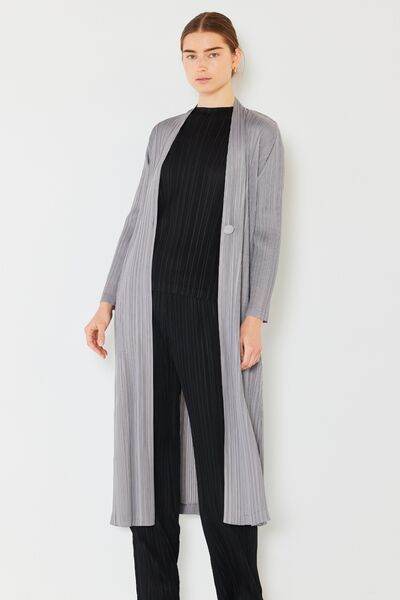 Marina West Swim Pleated Long Sleeve Cardigan - DaTrendStore.Com