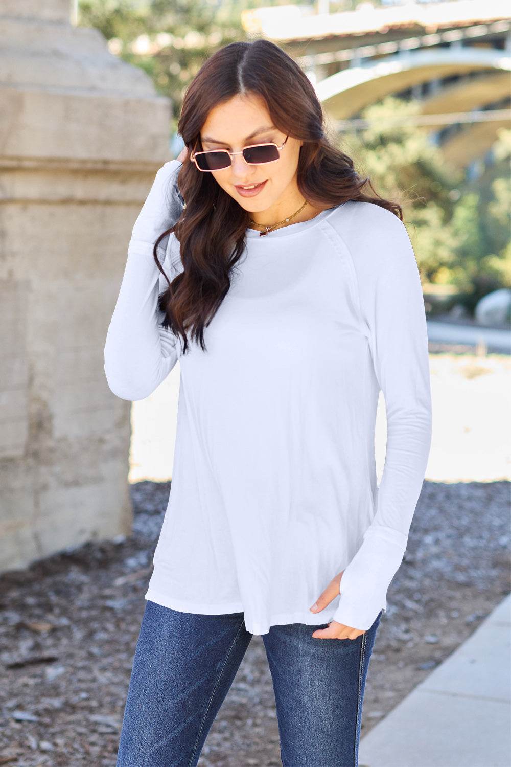 Basic Bae Full Size Round Neck Long Sleeve T-Shirt - DaTrendStore.Com