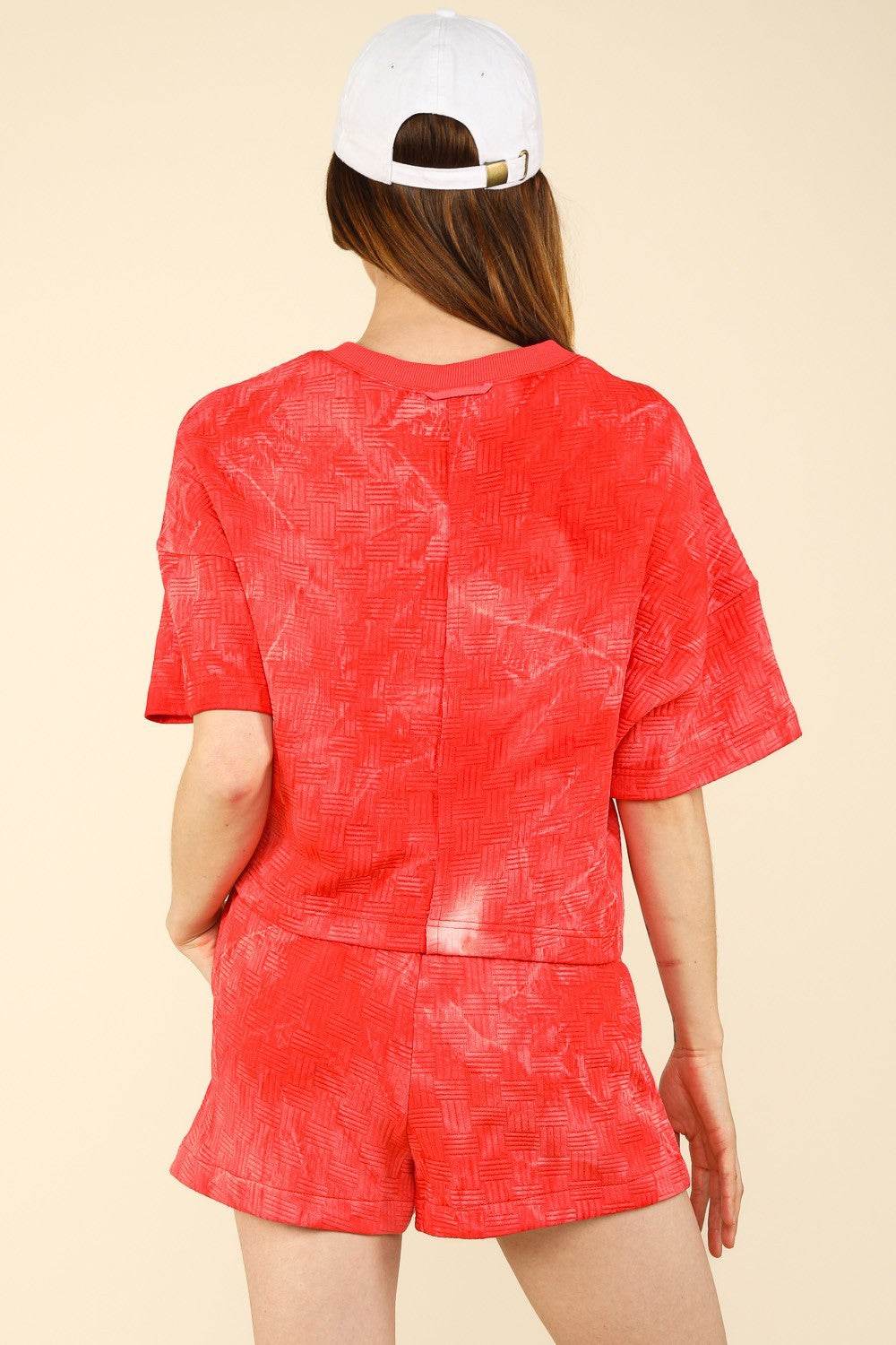 VERY J Quilted Washed Crop Top and Shorts Set - DaTrendStore.Com