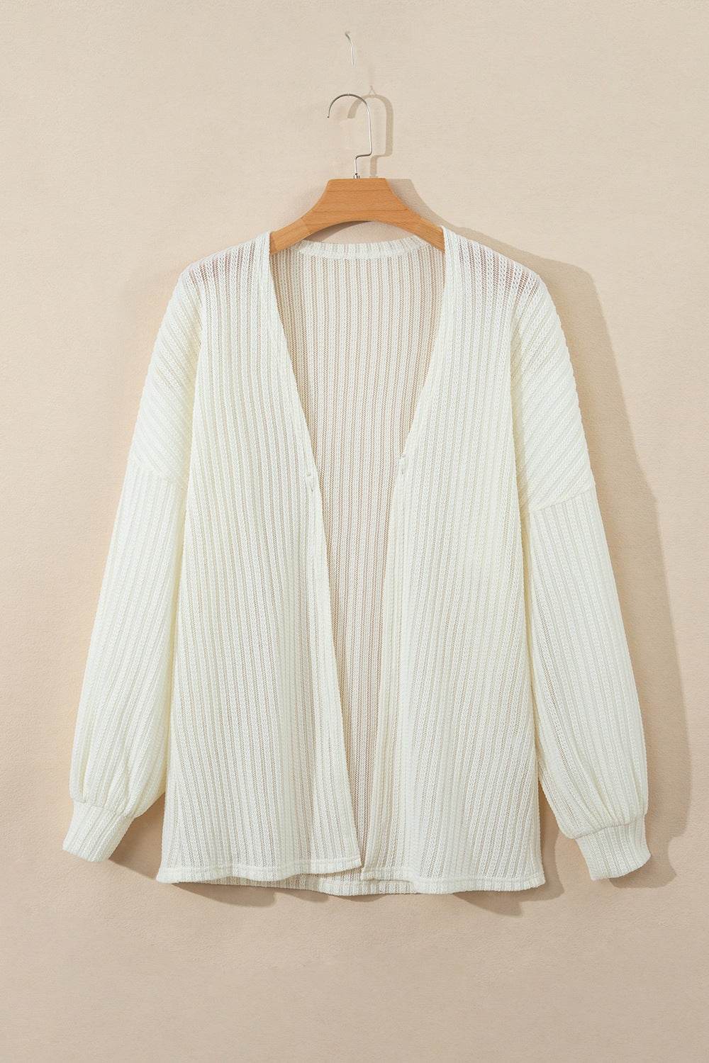 Open Front Long Sleeve Cardigan - DaTrendStore.Com
