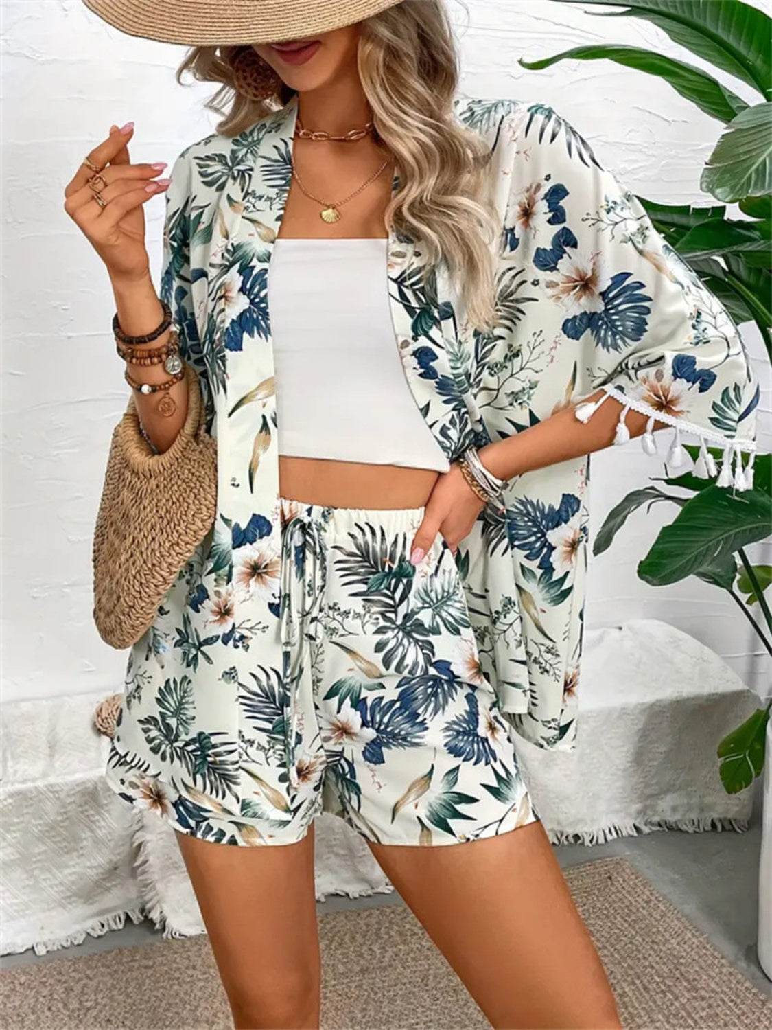 Printed Half Sleeve Top and Shorts Set - DaTrendStore.Com