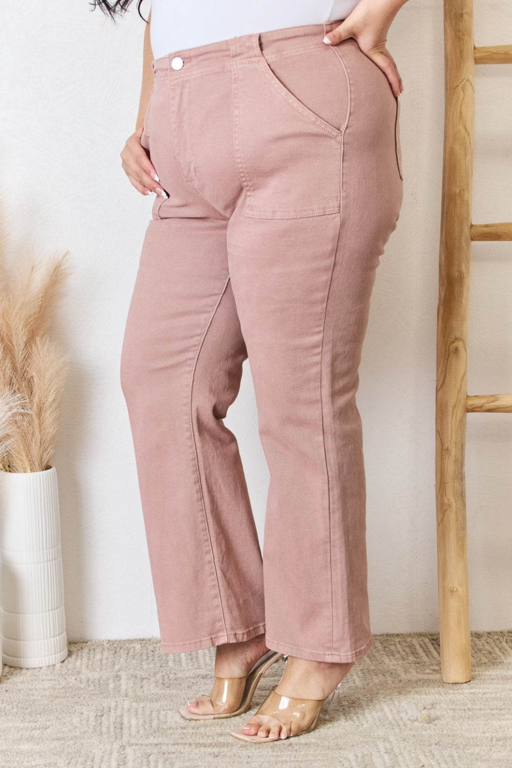 RISEN Full Size High Rise Ankle Flare Jeans - DaTrendStore.Com