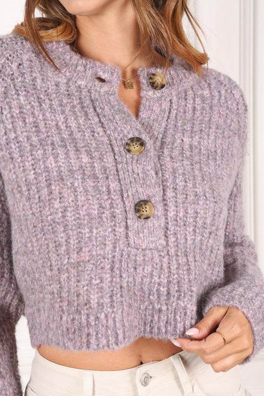 Melange multicolor sweater top - DaTrendStore.Com