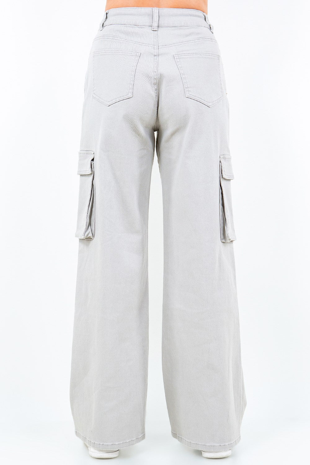 American Bazi Gray Wide-Leg Cargo Pants