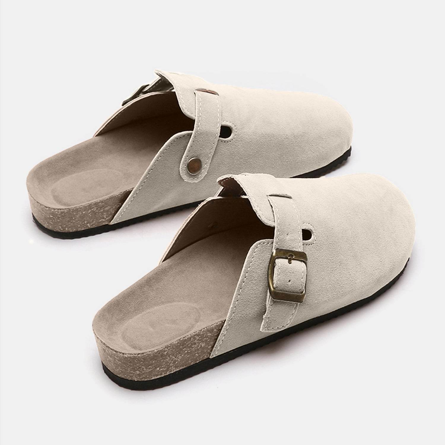Suede Closed Toe Buckle Slide - DaTrendStore.Com