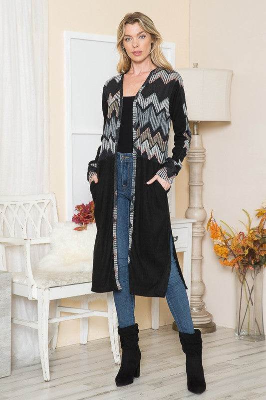 Mixed Media Maxi Cardigan - DaTrendStore.Com