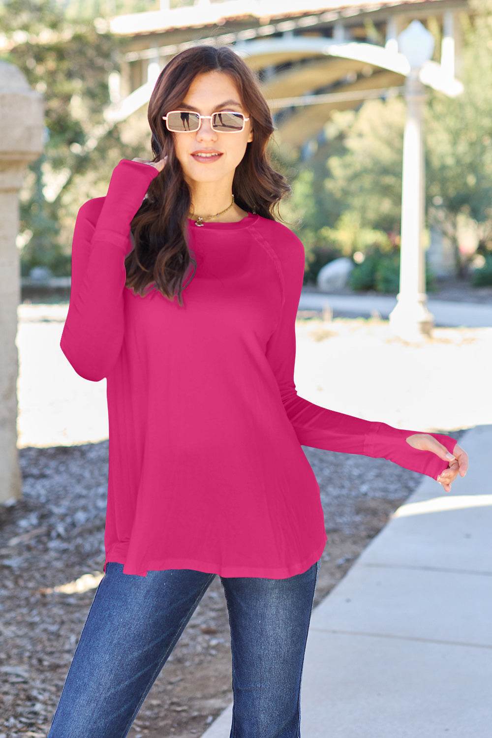 Basic Bae Full Size Round Neck Long Sleeve T-Shirt - DaTrendStore.Com