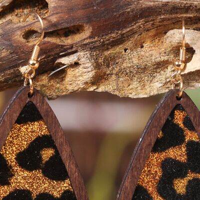 Sequin Wood Teardrop Earrings - DaTrendStore.Com