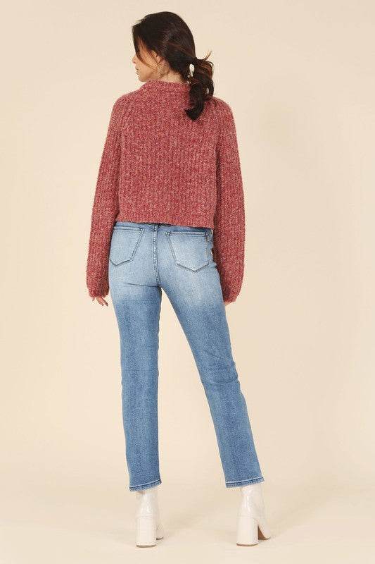 Melange multicolor sweater top - DaTrendStore.Com