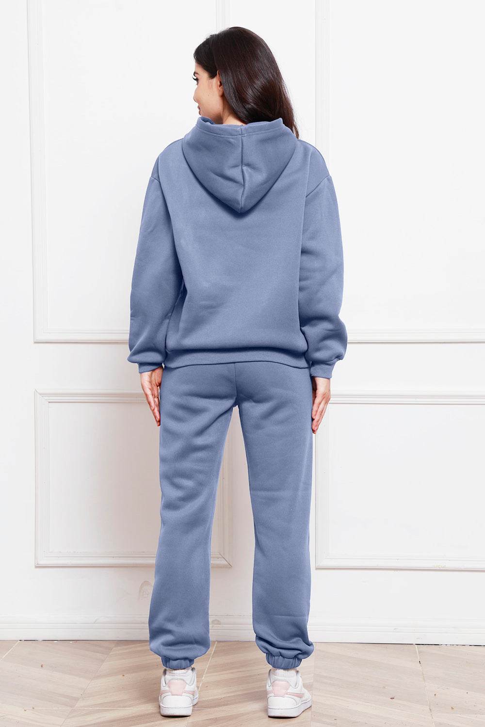 Drop Shoulder Long Sleeve Hoodie and Pants Set - DaTrendStore.Com