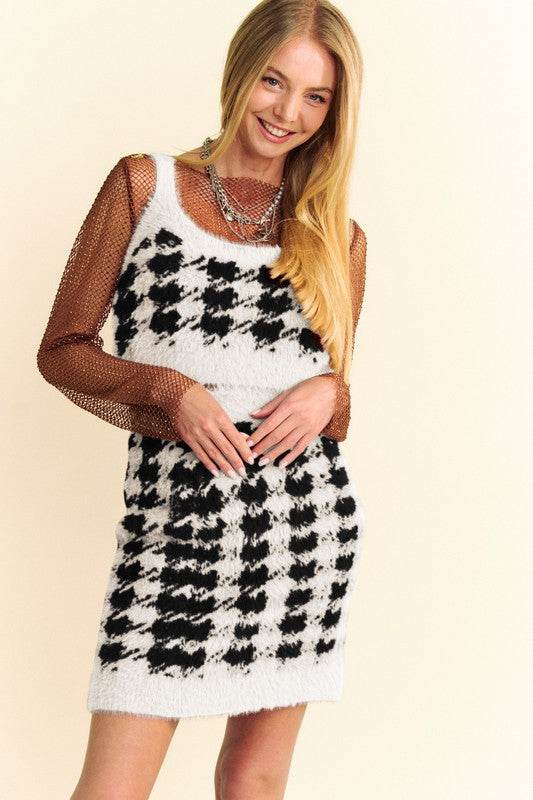 Davi & Dani Scoop Neck Wide Strap Top and Skirt Sweater Set - DaTrendStore.Com