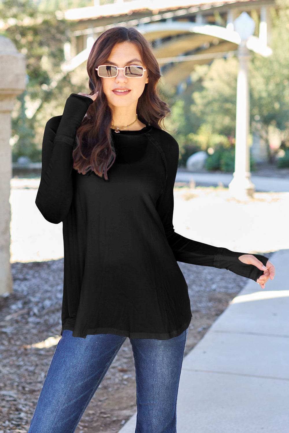 Basic Bae Full Size Round Neck Long Sleeve T-Shirt - DaTrendStore.Com