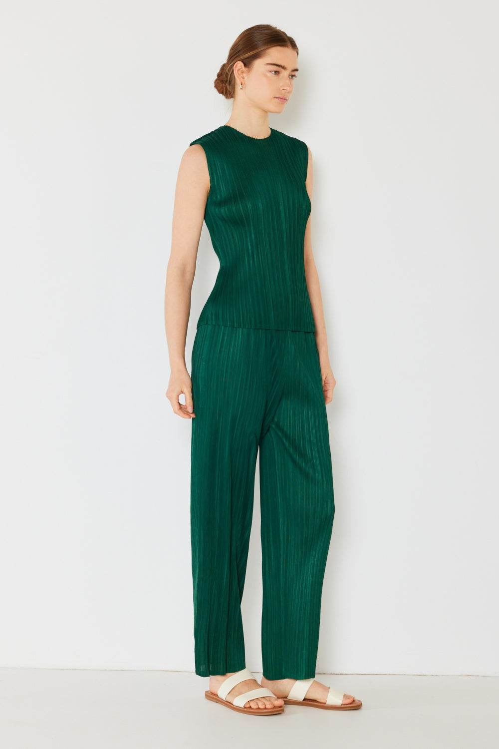 Marina West Swim Pleated Elastic-Waist Straight Pants - DaTrendStore.Com
