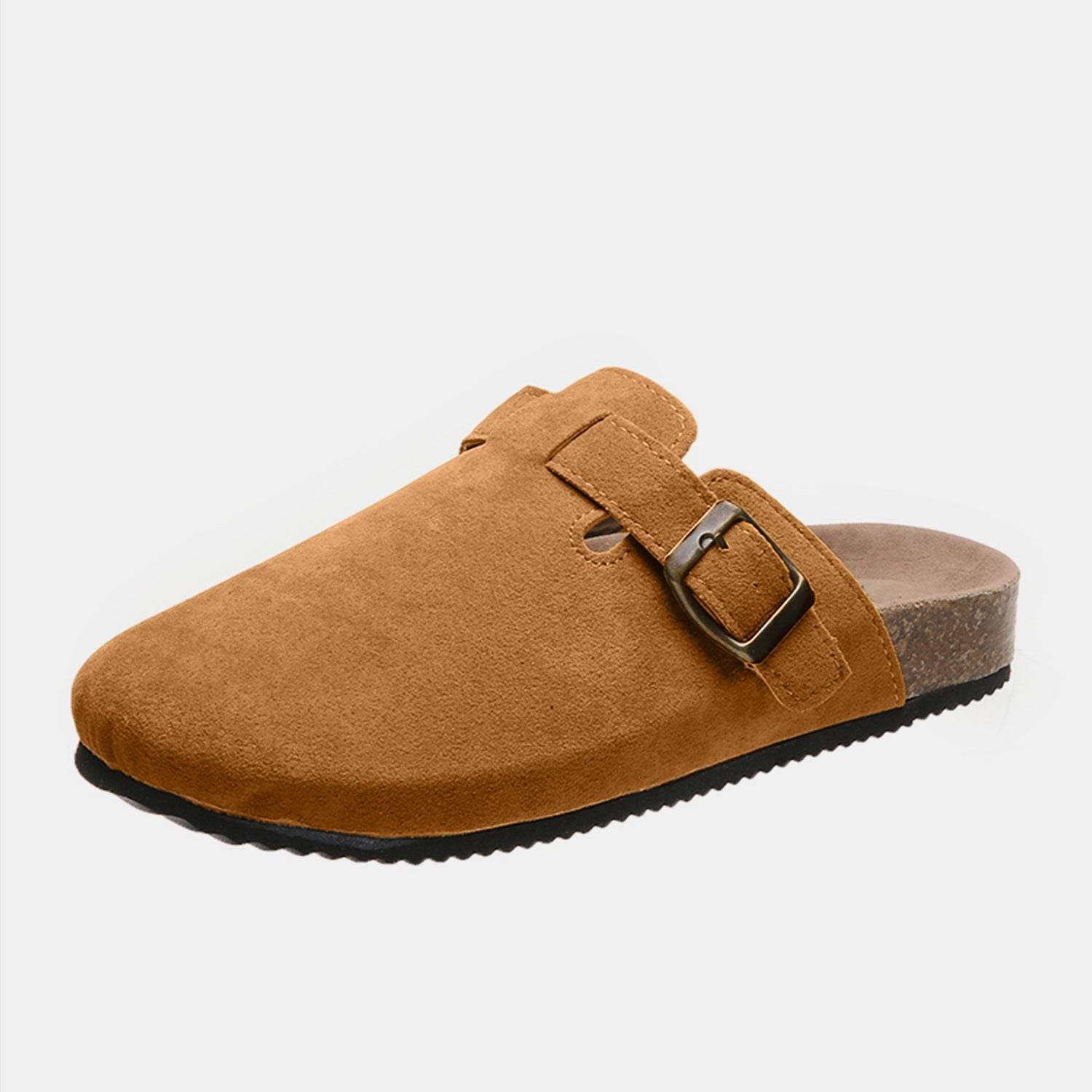 Suede Closed Toe Buckle Slide - DaTrendStore.Com