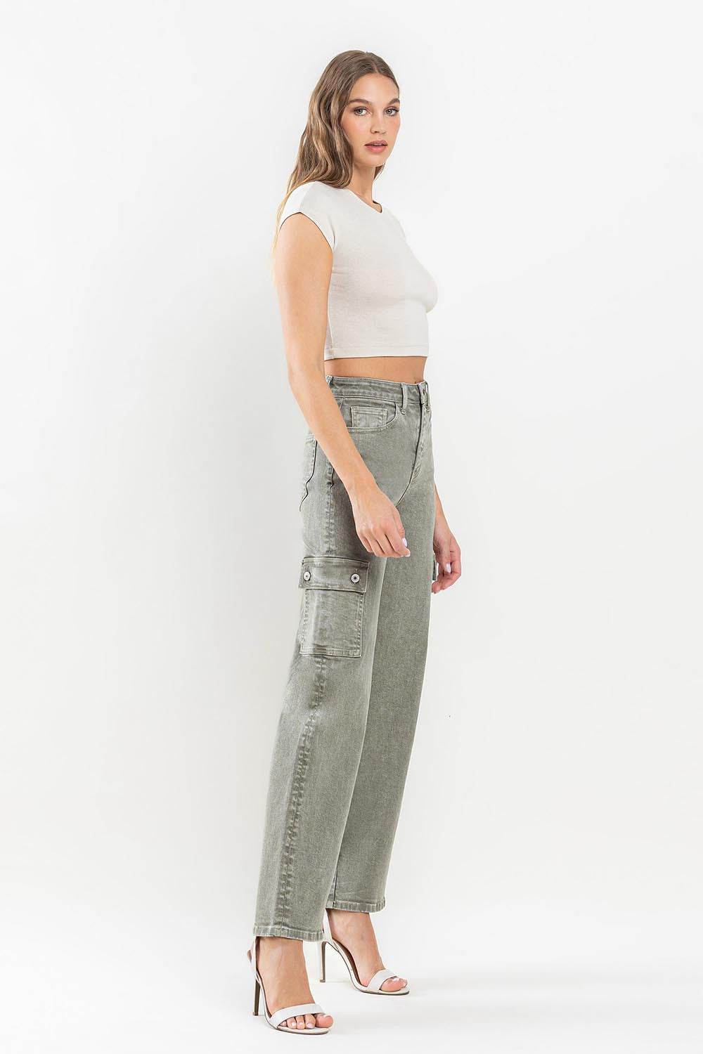 Vervet by Flying Monkey 90's Super High Rise Cargo Jeans - DaTrendStore.Com