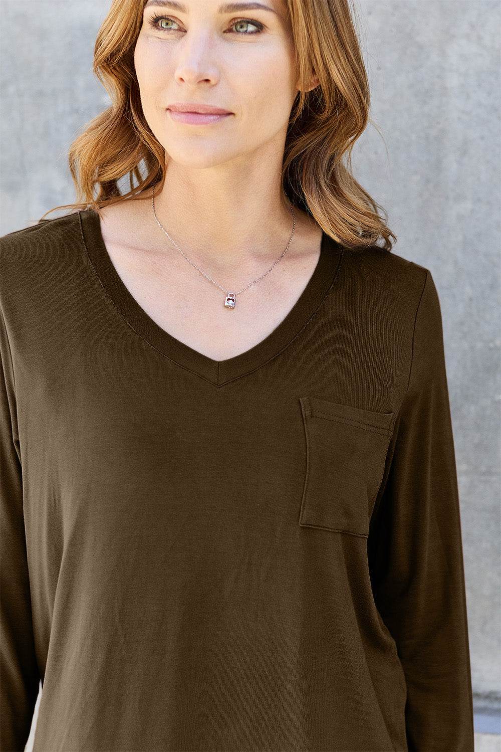 Basic Bae Full Size V-Neck Long Sleeve Top - DaTrendStore.Com