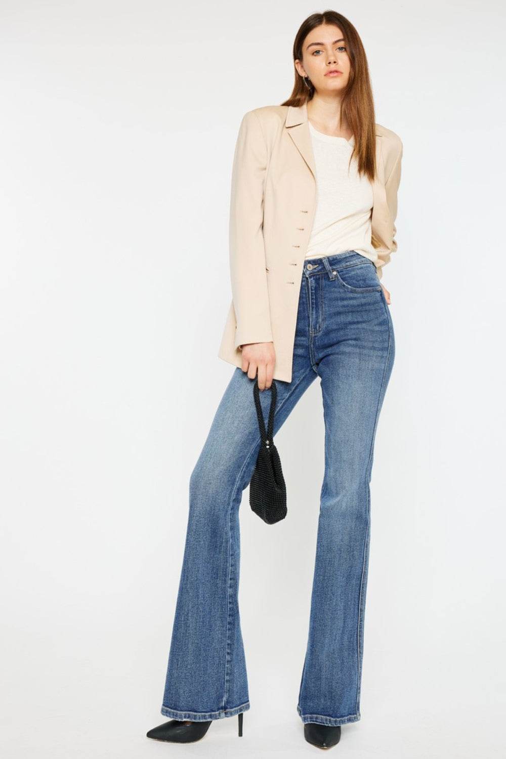 Kancan Cat's Whiskers High Waist Flare Jeans - DaTrendStore.Com