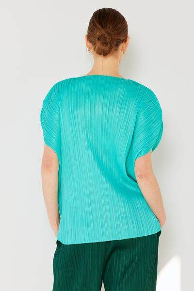 Marina West Swim Rib Pleated Oversized Dolman Sleeve Top - DaTrendStore.Com