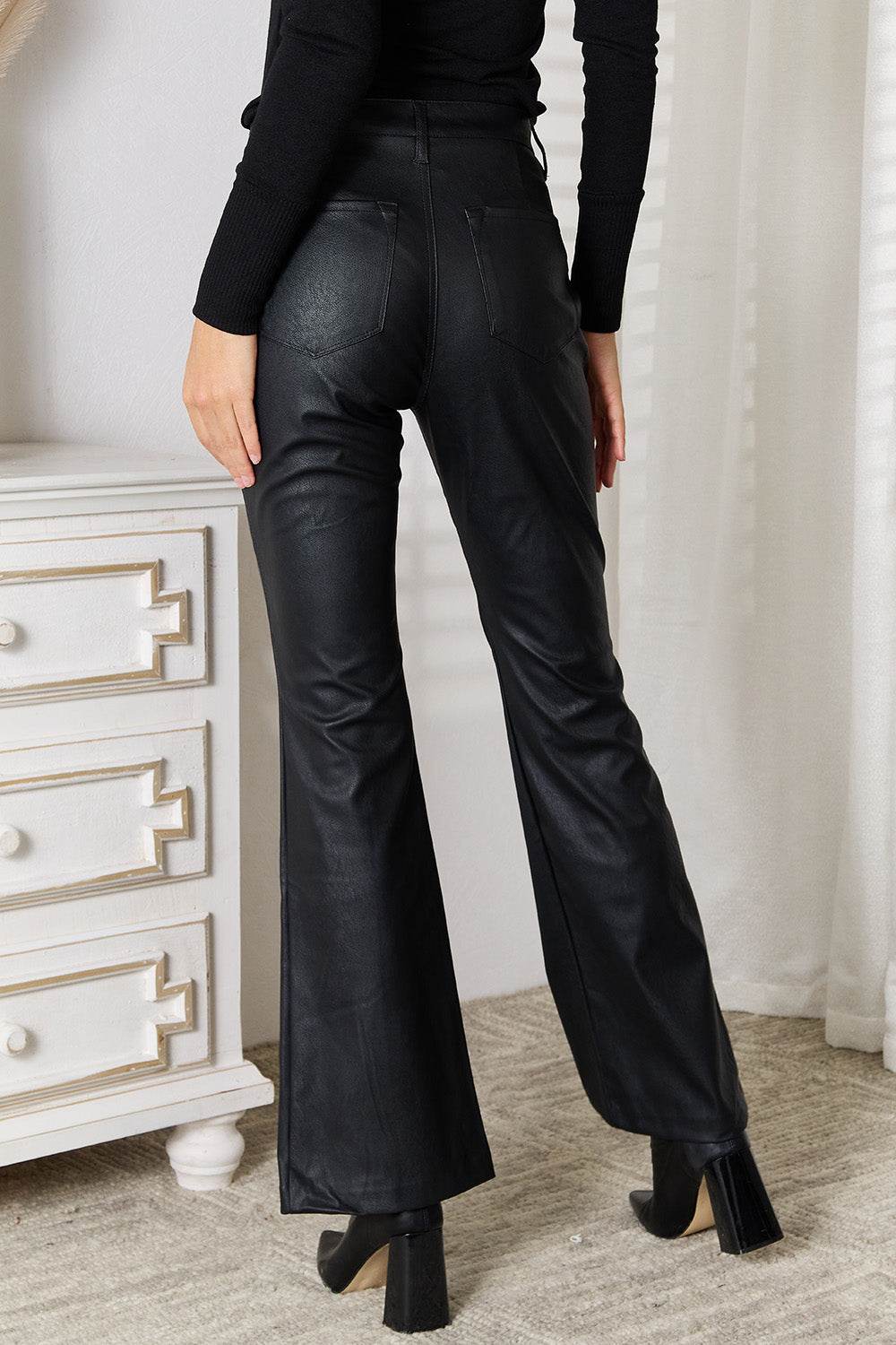 Kancan Slit Flare Leg Pants - DaTrendStore.Com