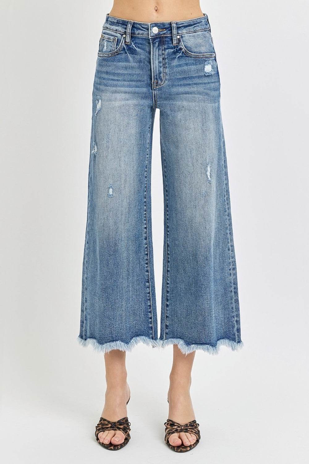 Risen High Rise Cropped Flare Jeans - DaTrendStore.Com