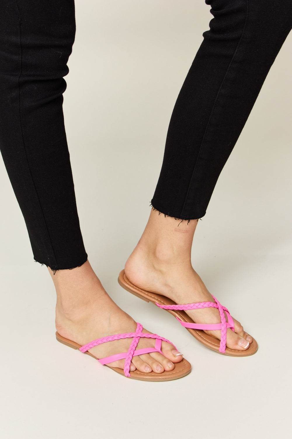 WILD DIVA Crisscross PU Leather Open Toe Sandals - DaTrendStore.Com