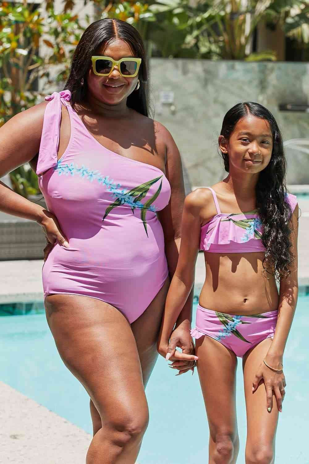 Marina West Swim Vacay Mode One Shoulder Swimsuit in Carnation Pink - DaTrendStore.Com