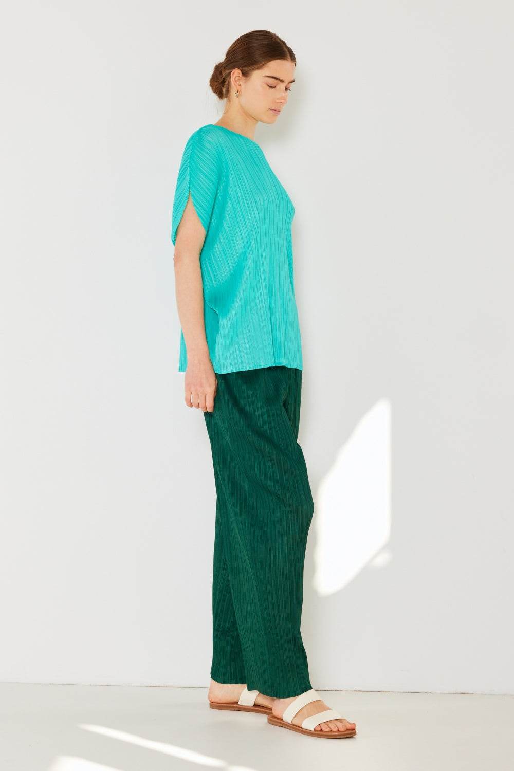 Marina West Swim Pleated Elastic-Waist Straight Pants - DaTrendStore.Com