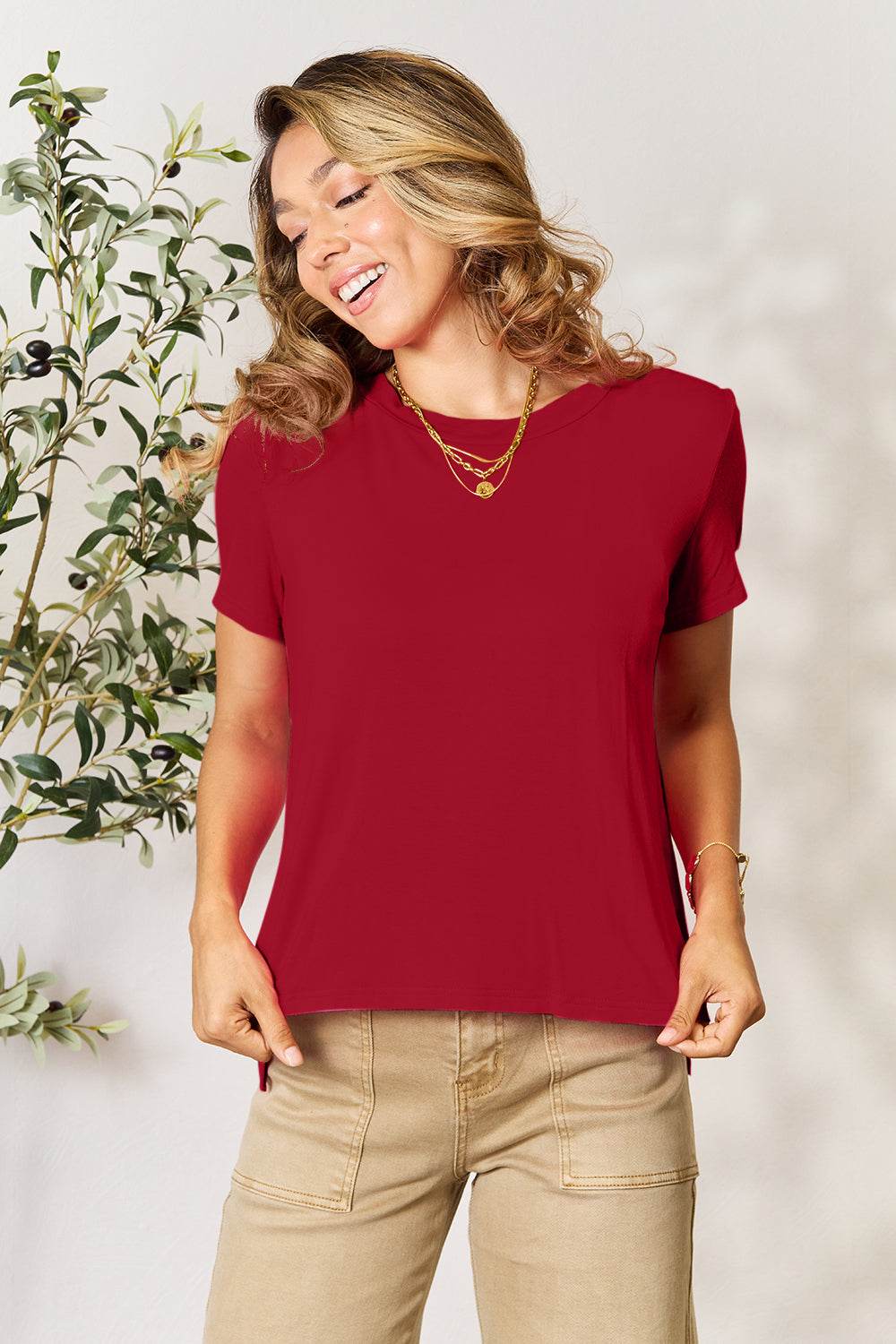 Basic Bae Full Size Round Neck Short Sleeve T-Shirt - DaTrendStore.Com