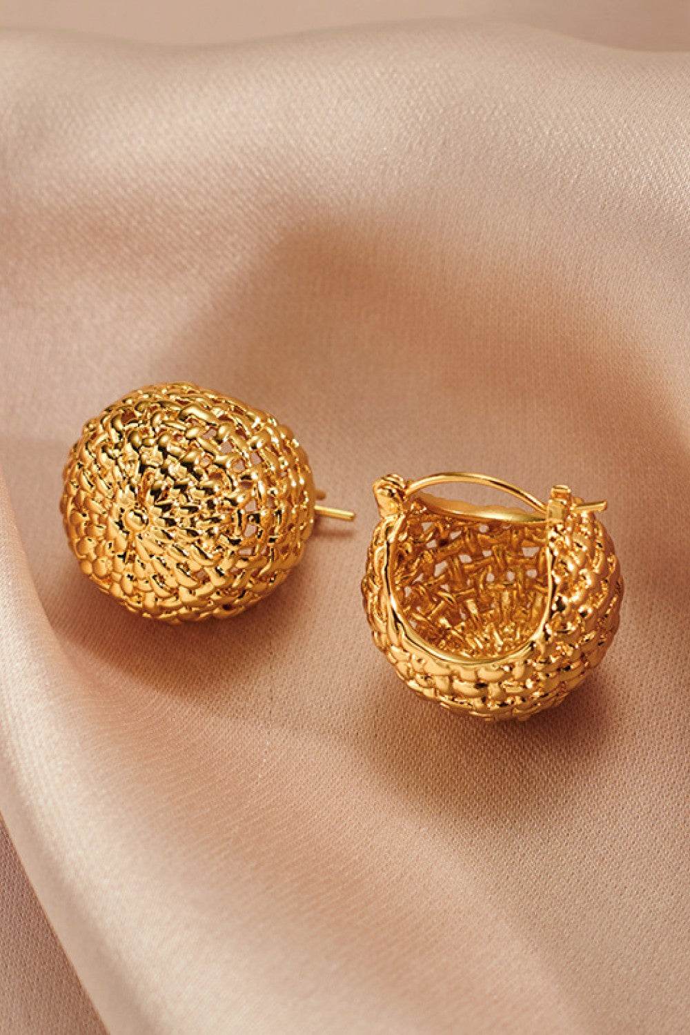 Braided Basket Metal Hoop Earrings - DaTrendStore.Com