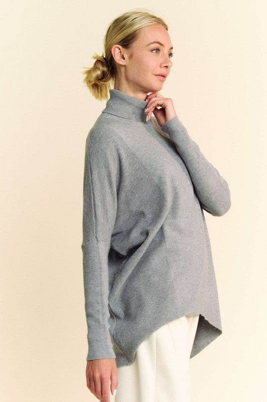 Davi & Dani Turtleneck Long Sleeve Knit Top - DaTrendStore.Com
